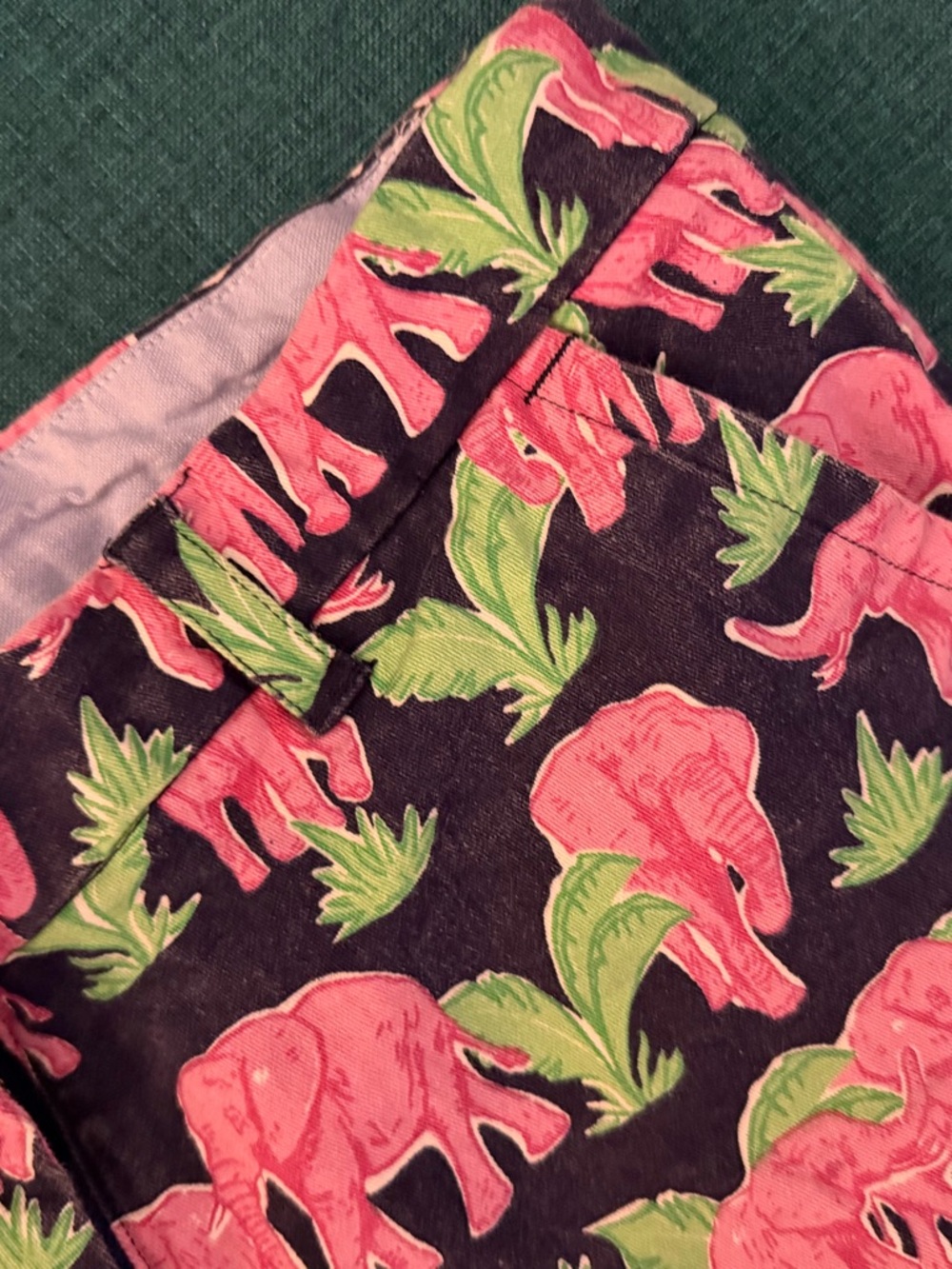 Simply Southern Black Shorts with Pink Elephant Print - Picture 2 of 3